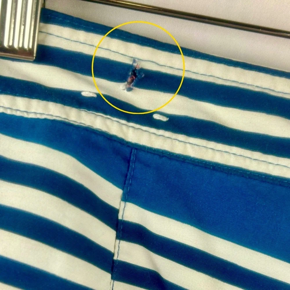 Patagonia Swim Trunks Board Shorts Men 32‎ Blue Coral Stripe Cargo Pocket Beach